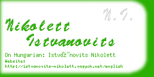 nikolett istvanovits business card